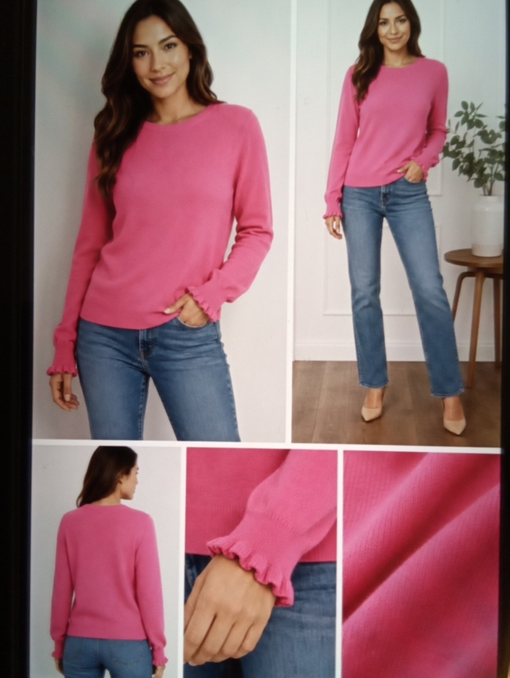 Banana Republic Pink Crewneck Sweater Filpucci Merino Wool Blend Soft Girl Sz XL